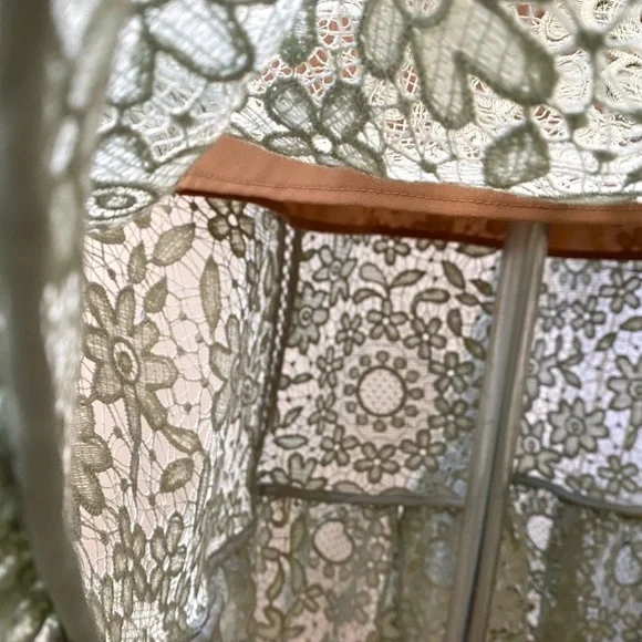 Self-Portrait Guipure Lace Midi Dress in Pistachio Green, Size 6 NWOT - Picture 16 of 16